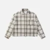 Cropped Zip Flannel - Cream