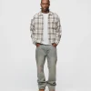 Cropped Zip Flannel - Cream