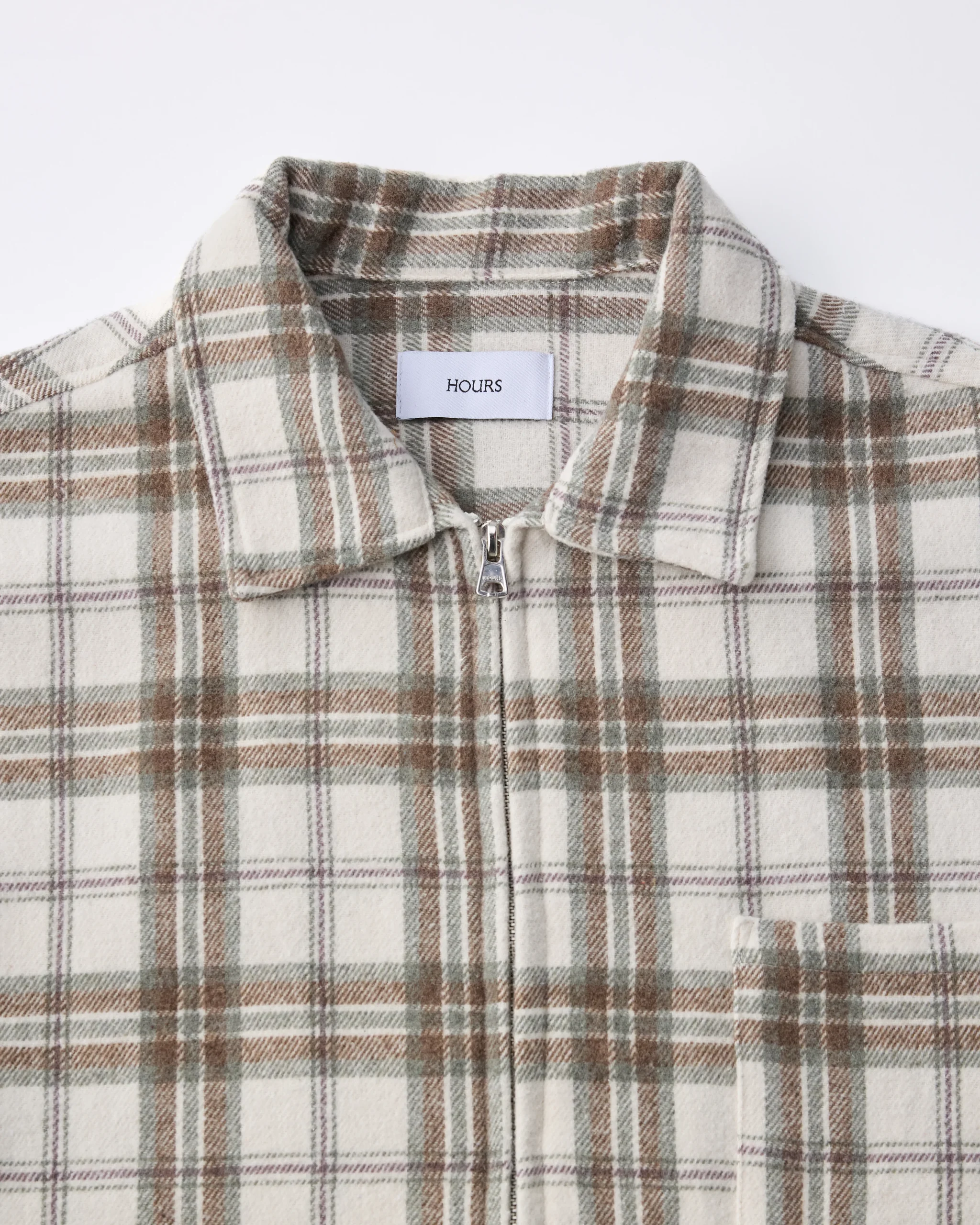 Cropped Zip Flannel - Cream