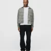 Cropped Zip Flannel - Grey