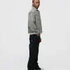 Cropped Zip Flannel - Grey