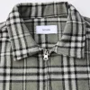 Cropped Zip Flannel - Grey