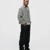 Cropped Zip Flannel - Grey