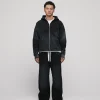 Cropped Zip Hoodie - Sunfaded Black