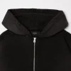 Cropped Zip Hoodie - Sunfaded Black