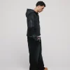 Cropped Zip Hoodie - Sunfaded Black