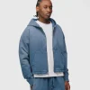 Cropped Zip Hoodie - Sunfaded Blue