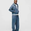Cropped Zip Hoodie - Sunfaded Blue