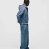 Cropped Zip Hoodie - Sunfaded Blue