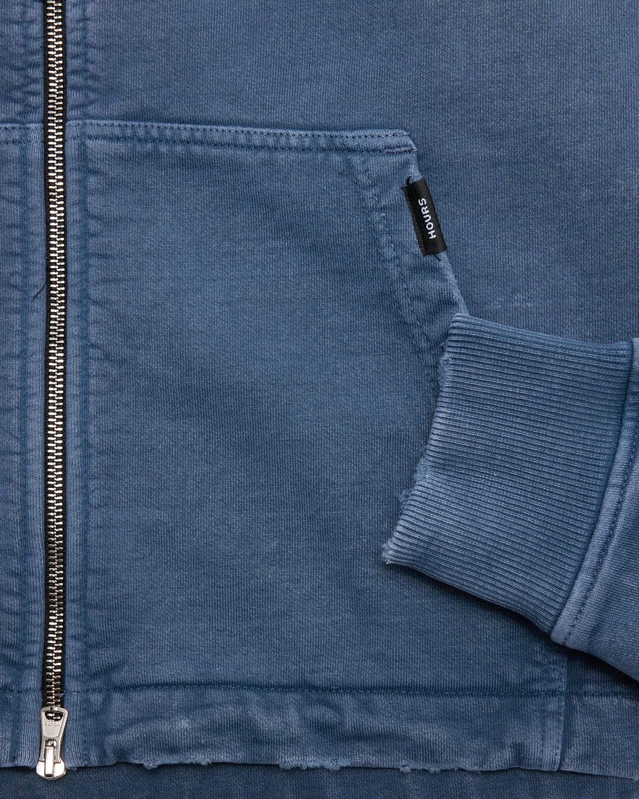 Cropped Zip Hoodie - Sunfaded Blue