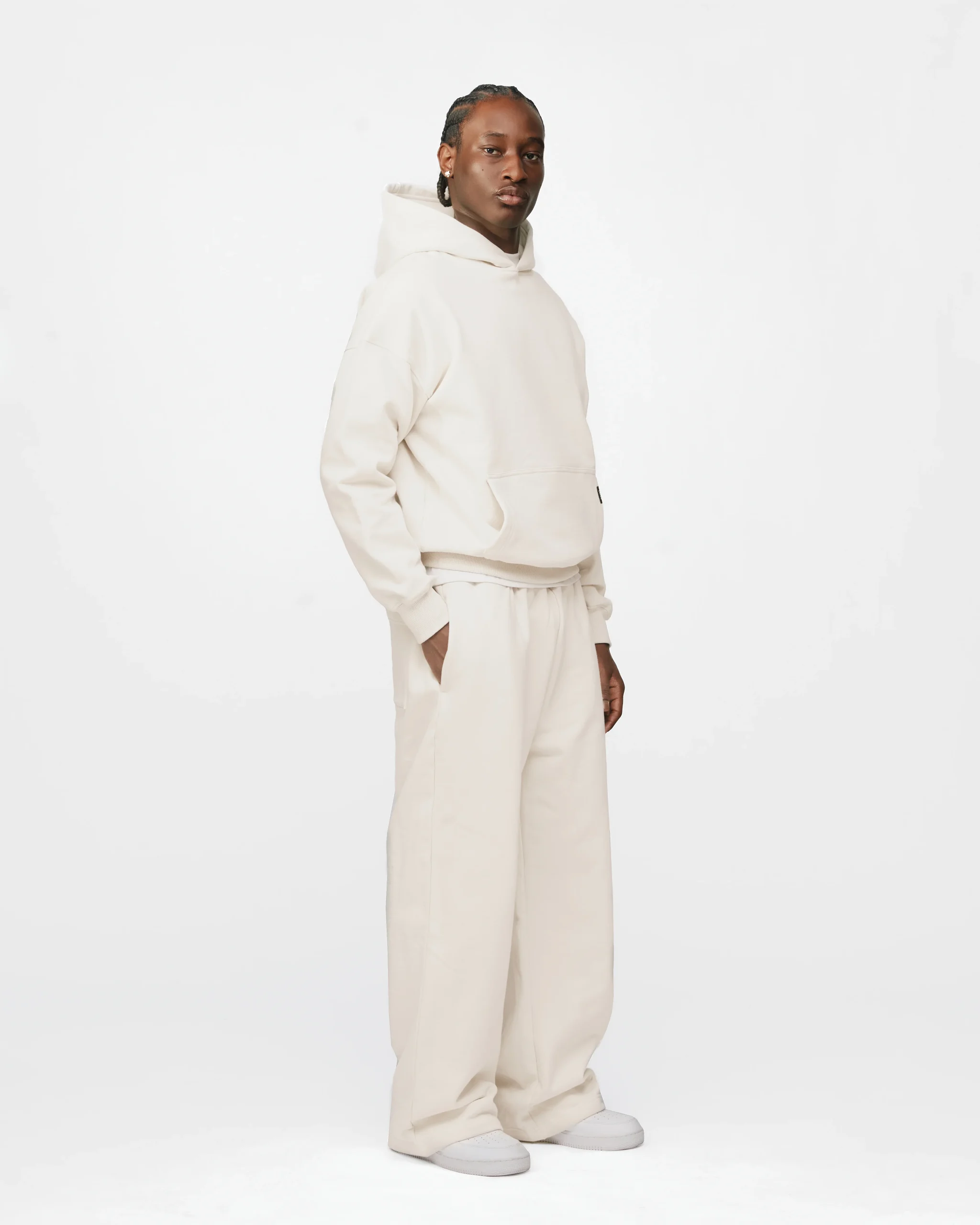 Drop Shoulder Hoodie - Oyster