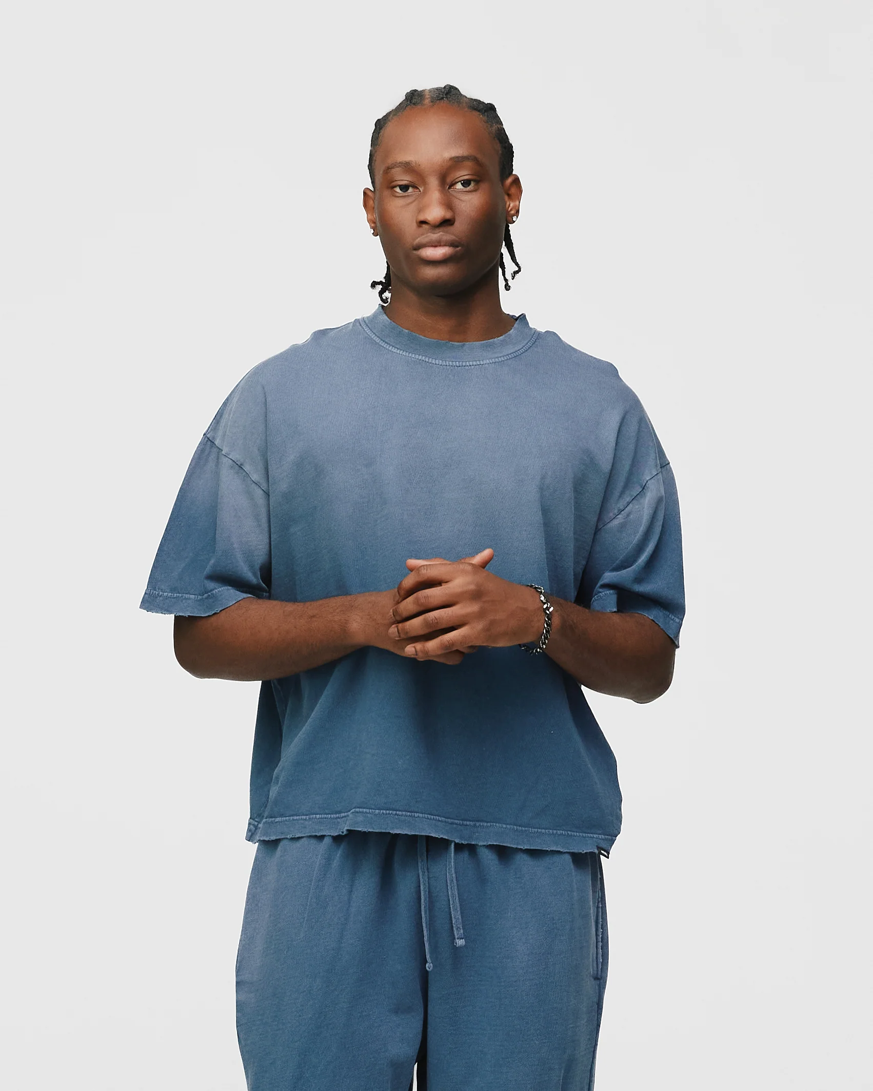 Drop Shoulder T-Shirt - Sunfaded Blue