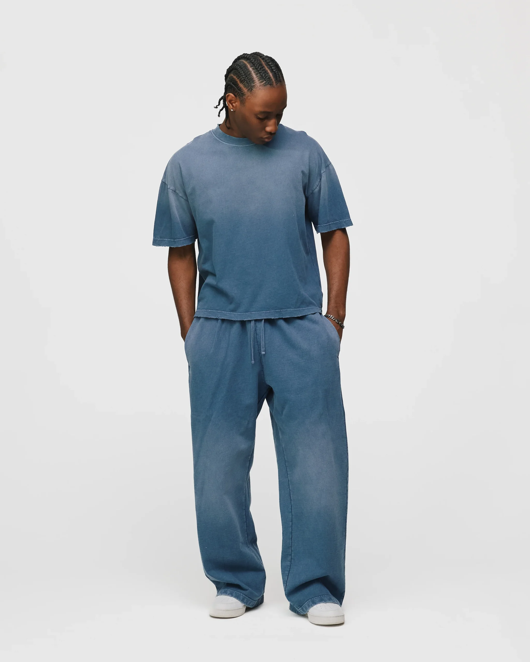 Drop Shoulder T-Shirt - Sunfaded Blue