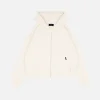 Drop Shoulder Zip Hoodie - Oyster