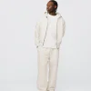 Drop Shoulder Zip Hoodie - Oyster