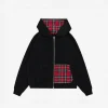 Flannel Zip Hoodie - Black
