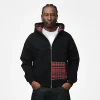 Flannel Zip Hoodie - Black