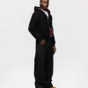 Flannel Zip Hoodie - Black
