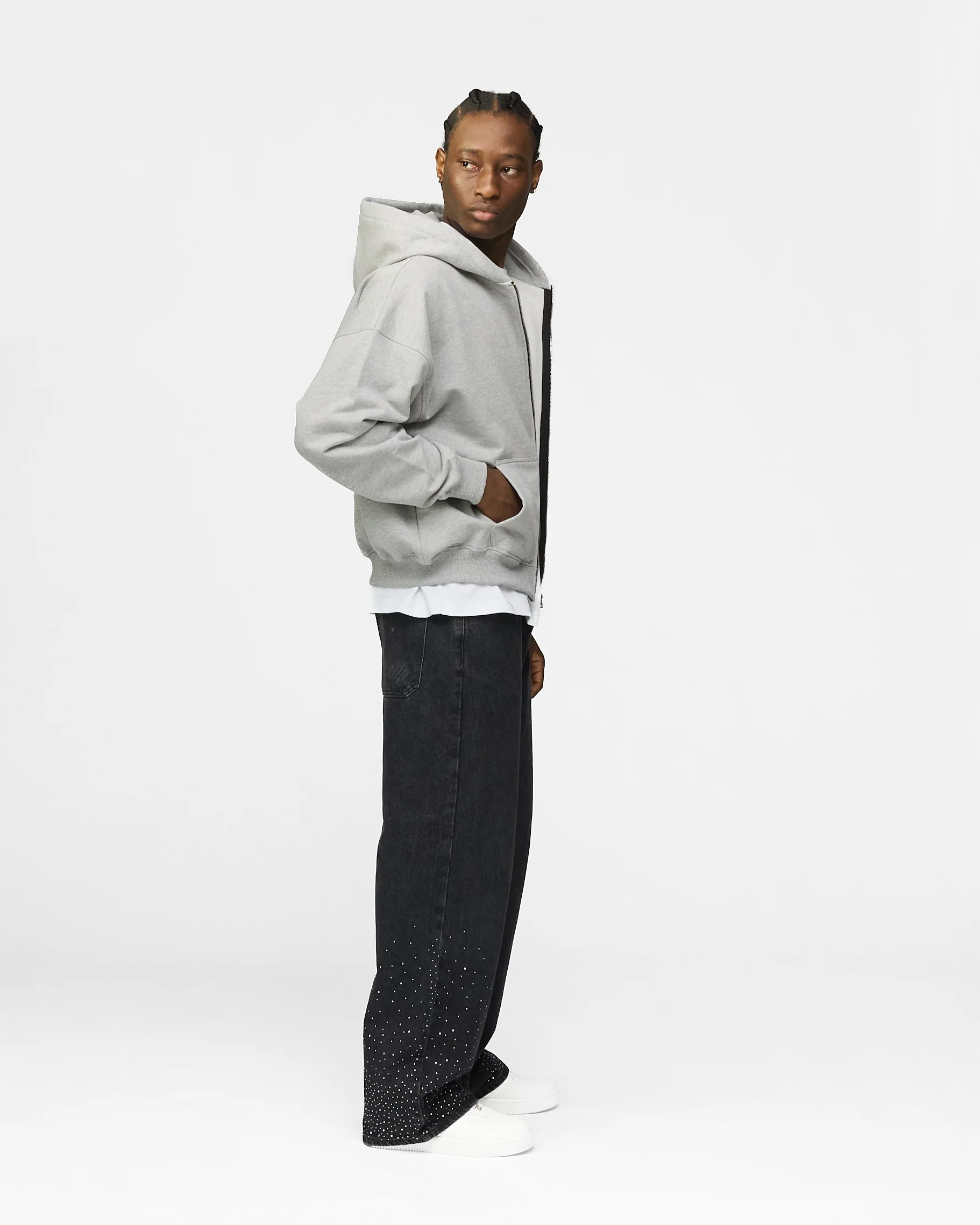 Hours Network Zip Hoodie - Grey