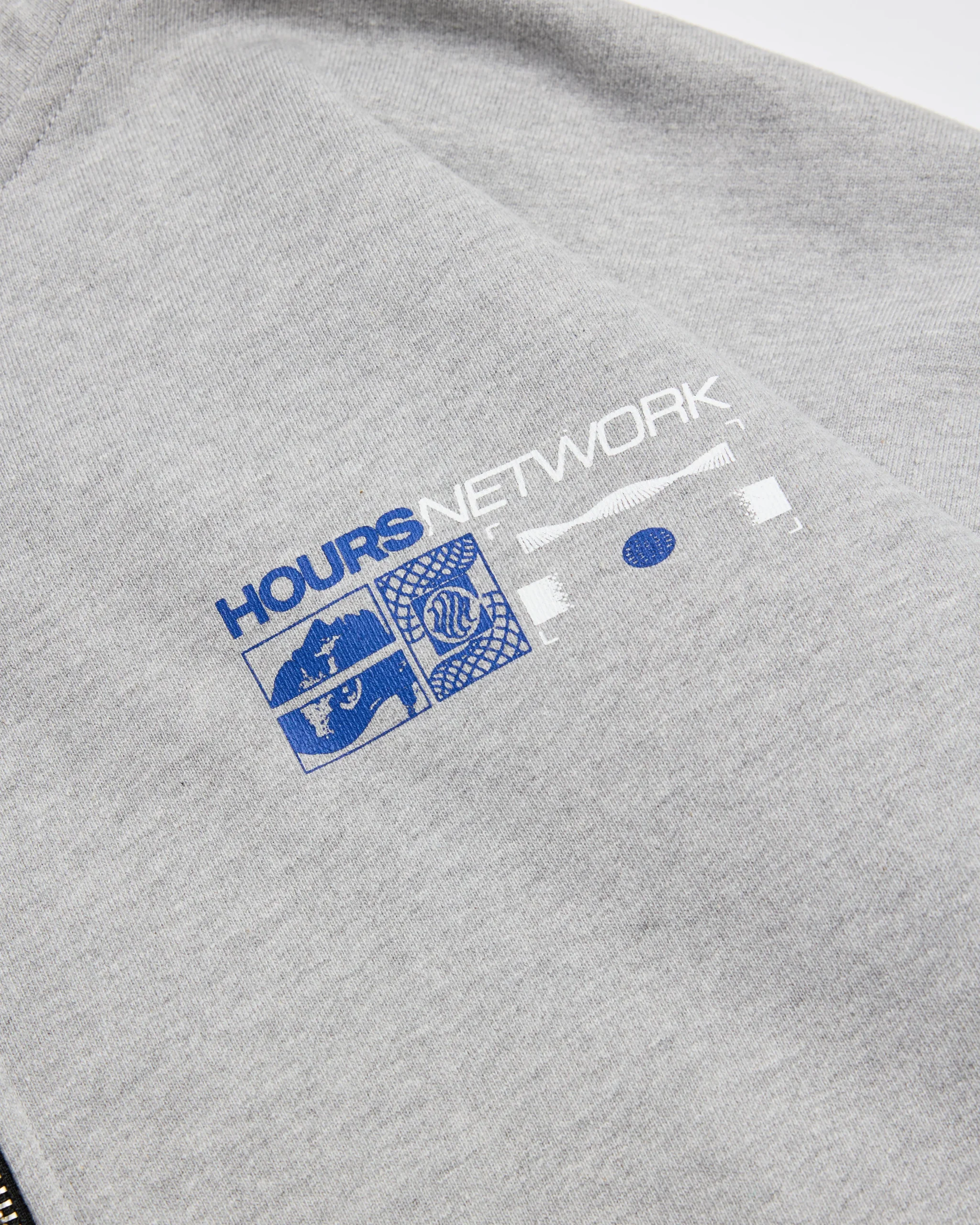 Hours Network Zip Hoodie - Grey