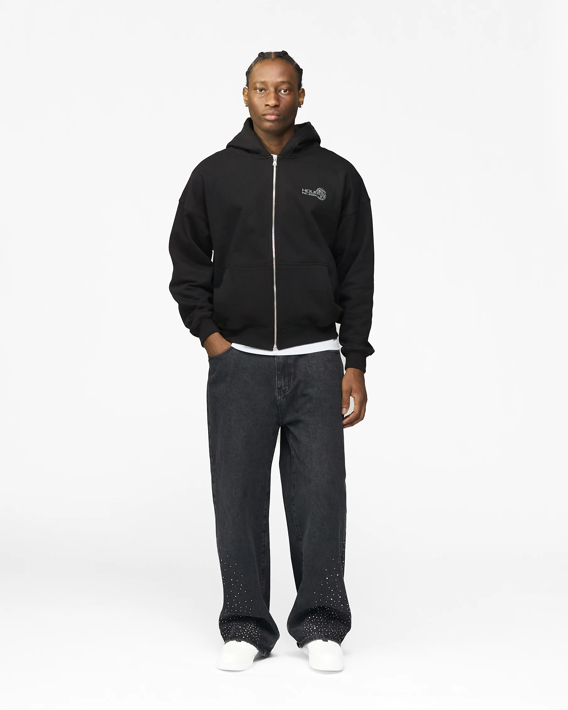 Machine Zip Hoodie - Black