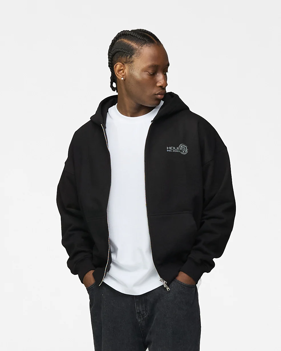 Machine Zip Hoodie - Black