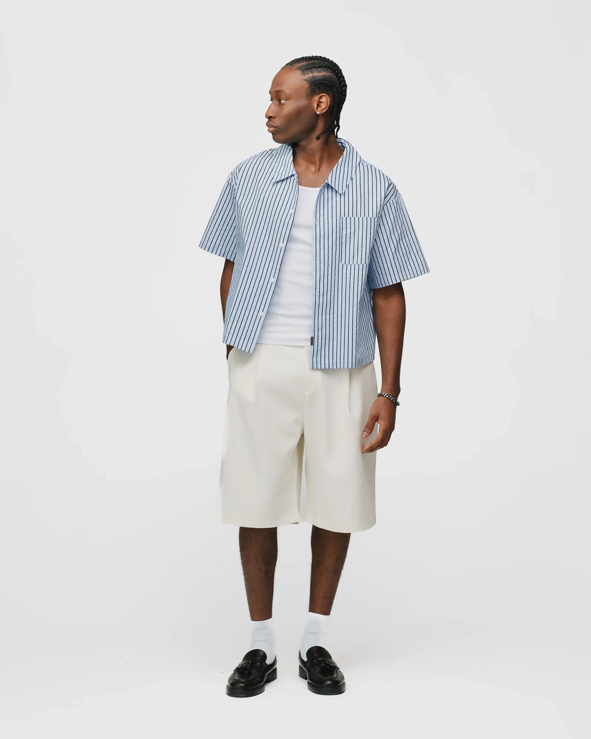 Pleated Shorts - Cream