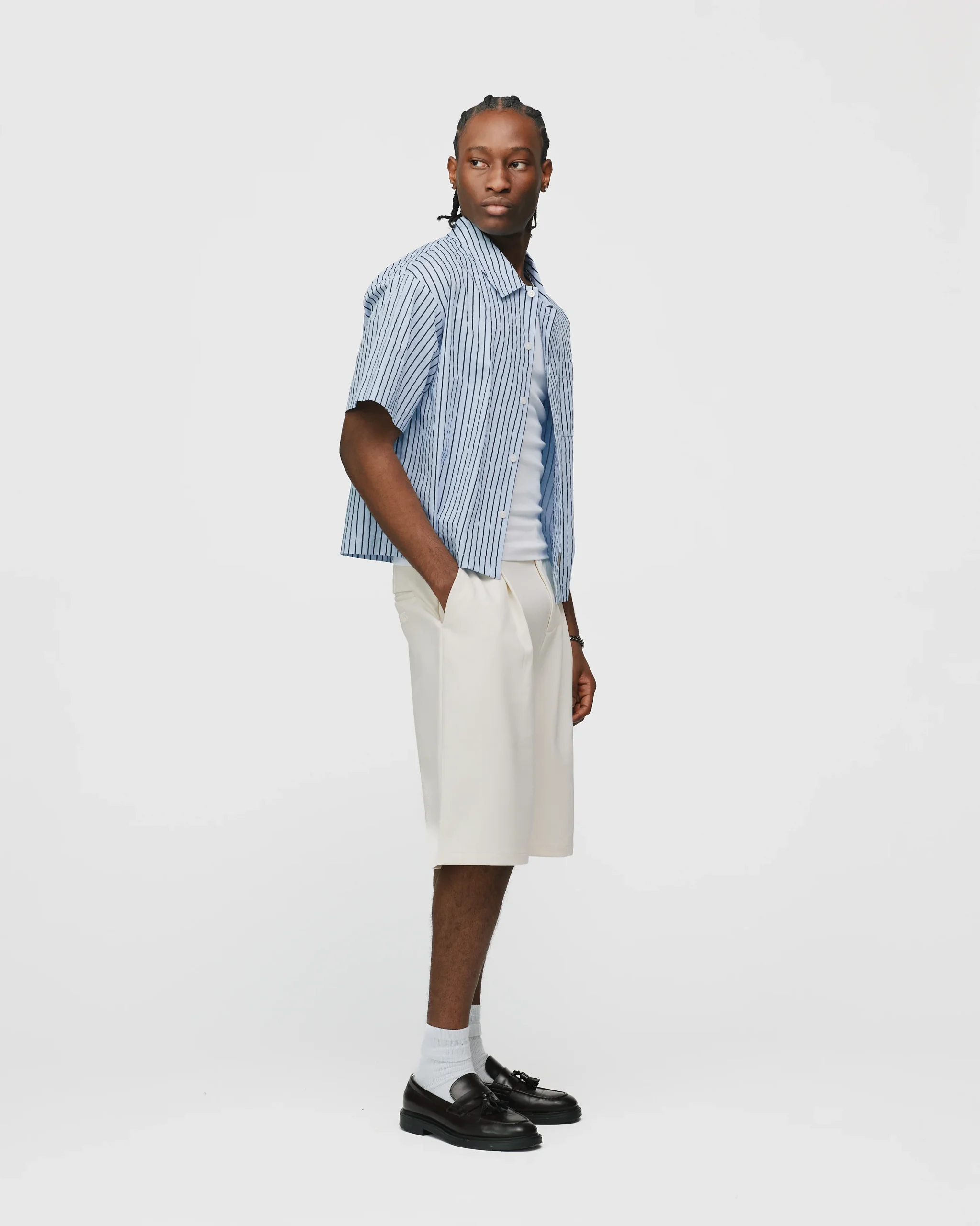 Pleated Shorts - Cream