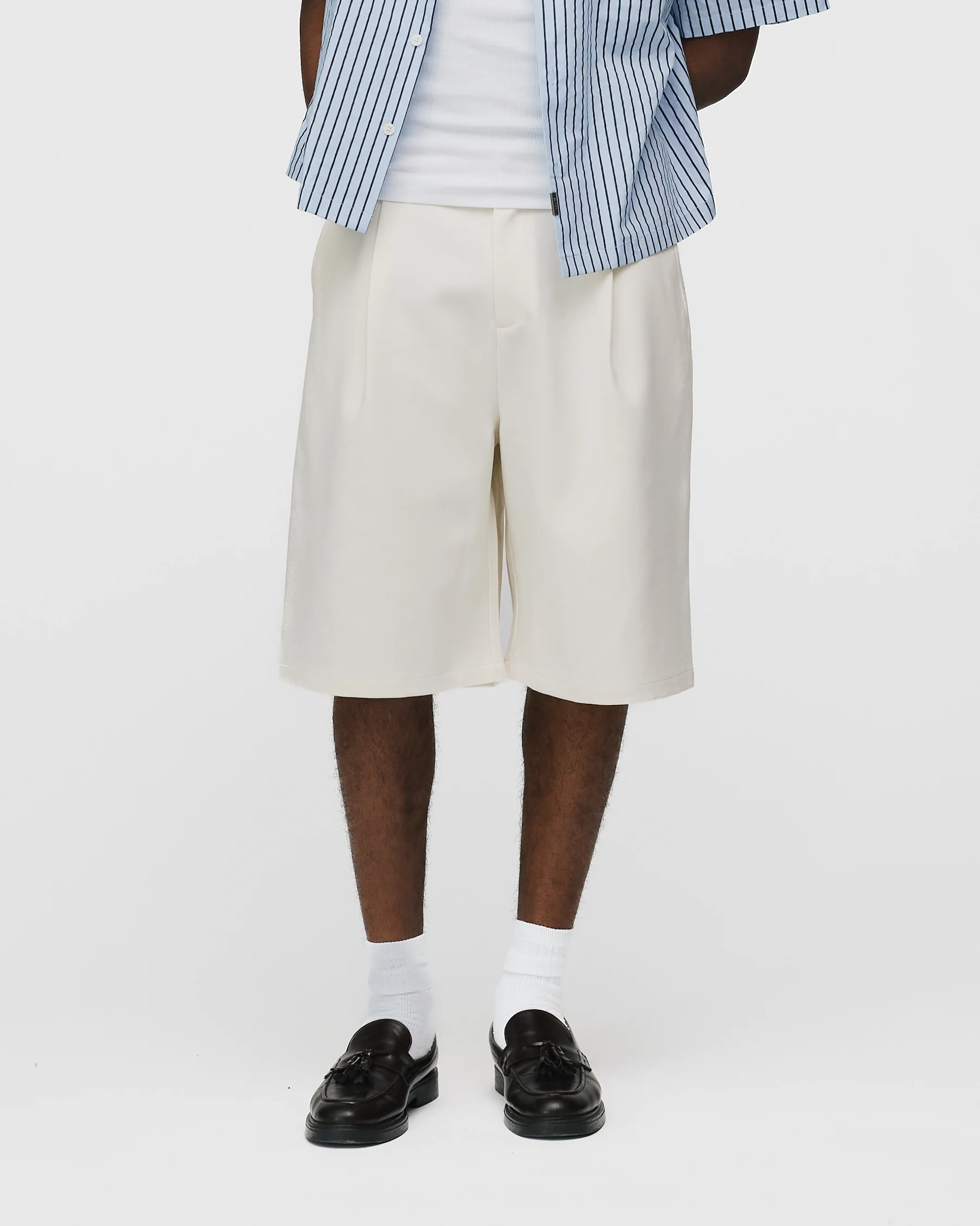 Pleated Shorts - Cream