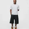 Raw Denim Shorts - Black