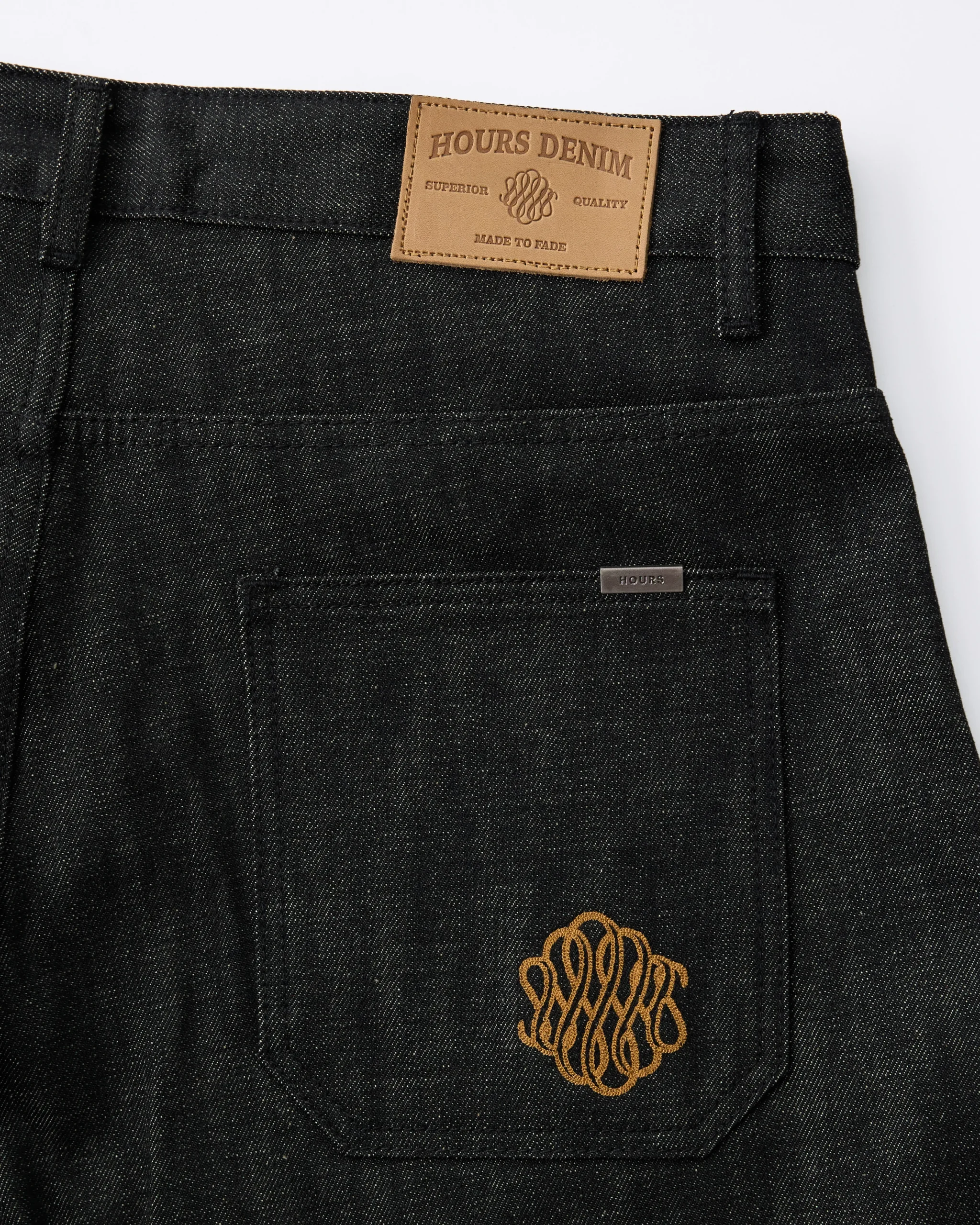 Raw Denim Shorts - Black