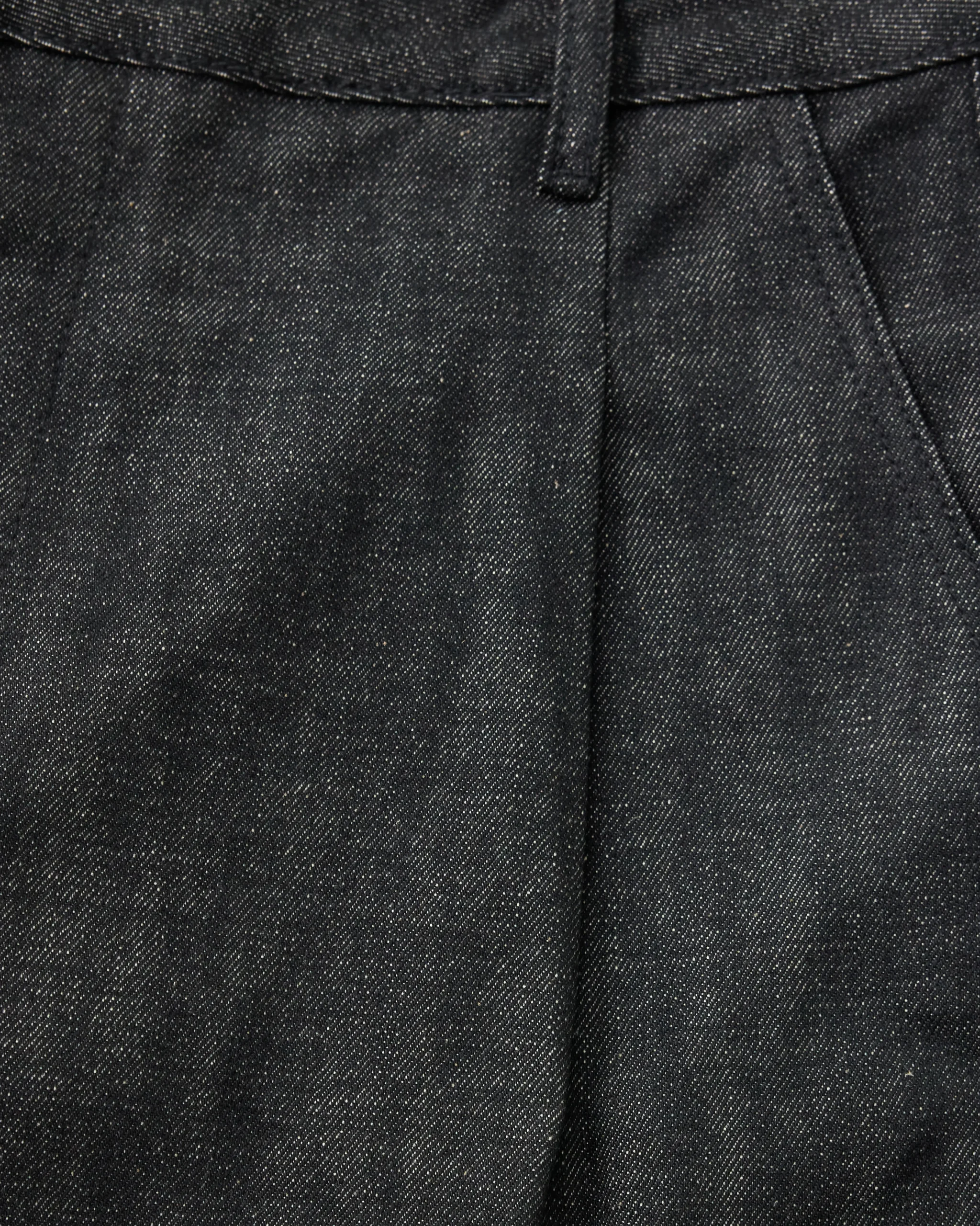 Raw Denim Shorts - Black
