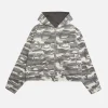 Reversible Hooded Jacket - White Camo