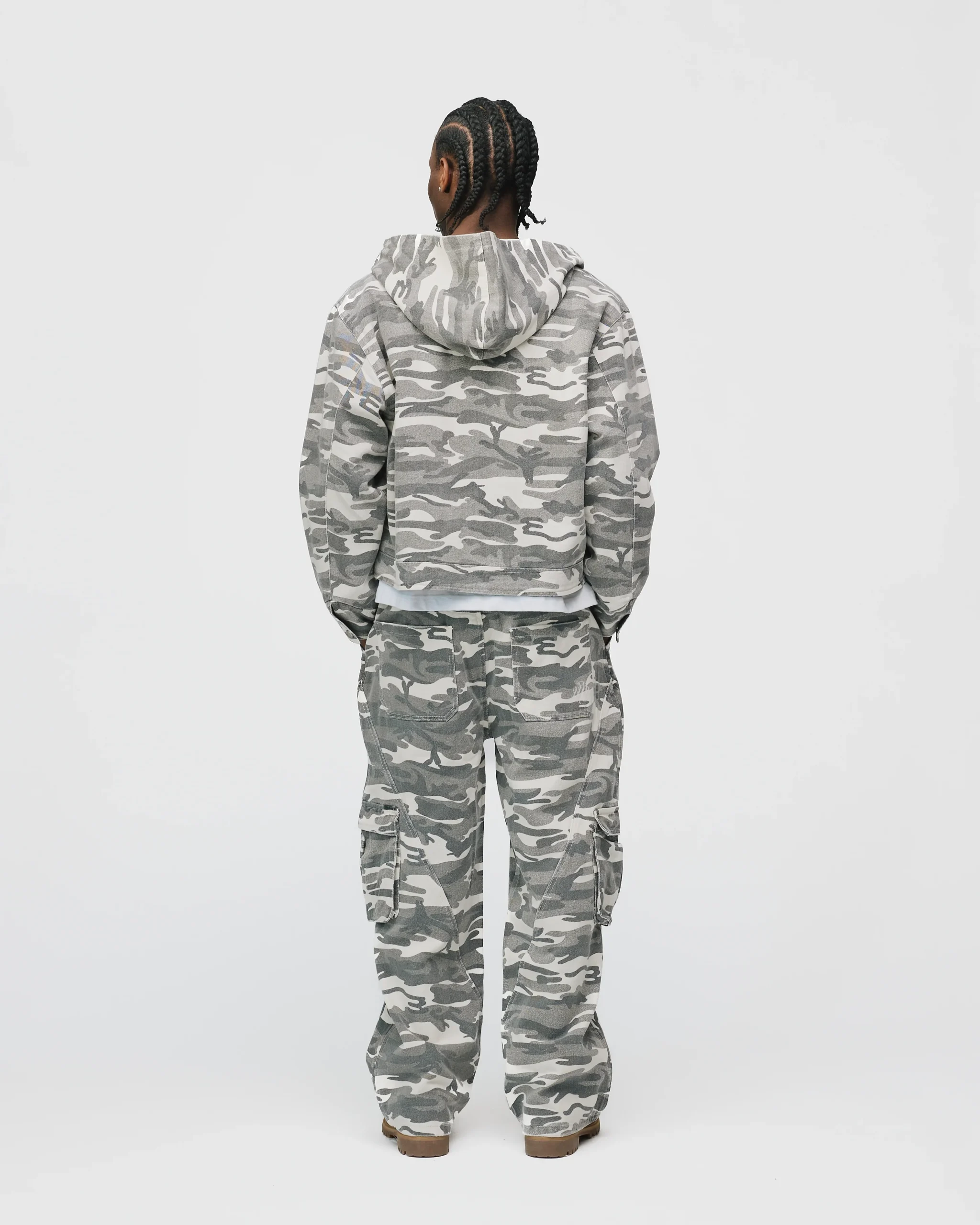 Reversible Hooded Jacket - White Camo