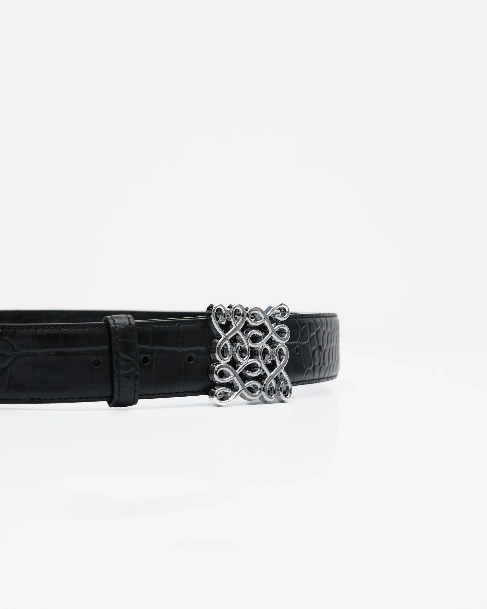 Signature Belt - Crocodile Black