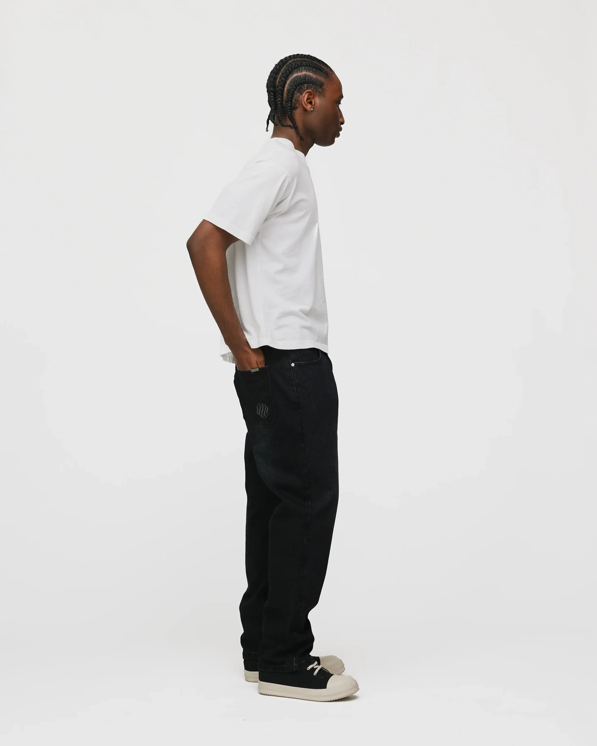 Slim Denim Pants - Washed Black