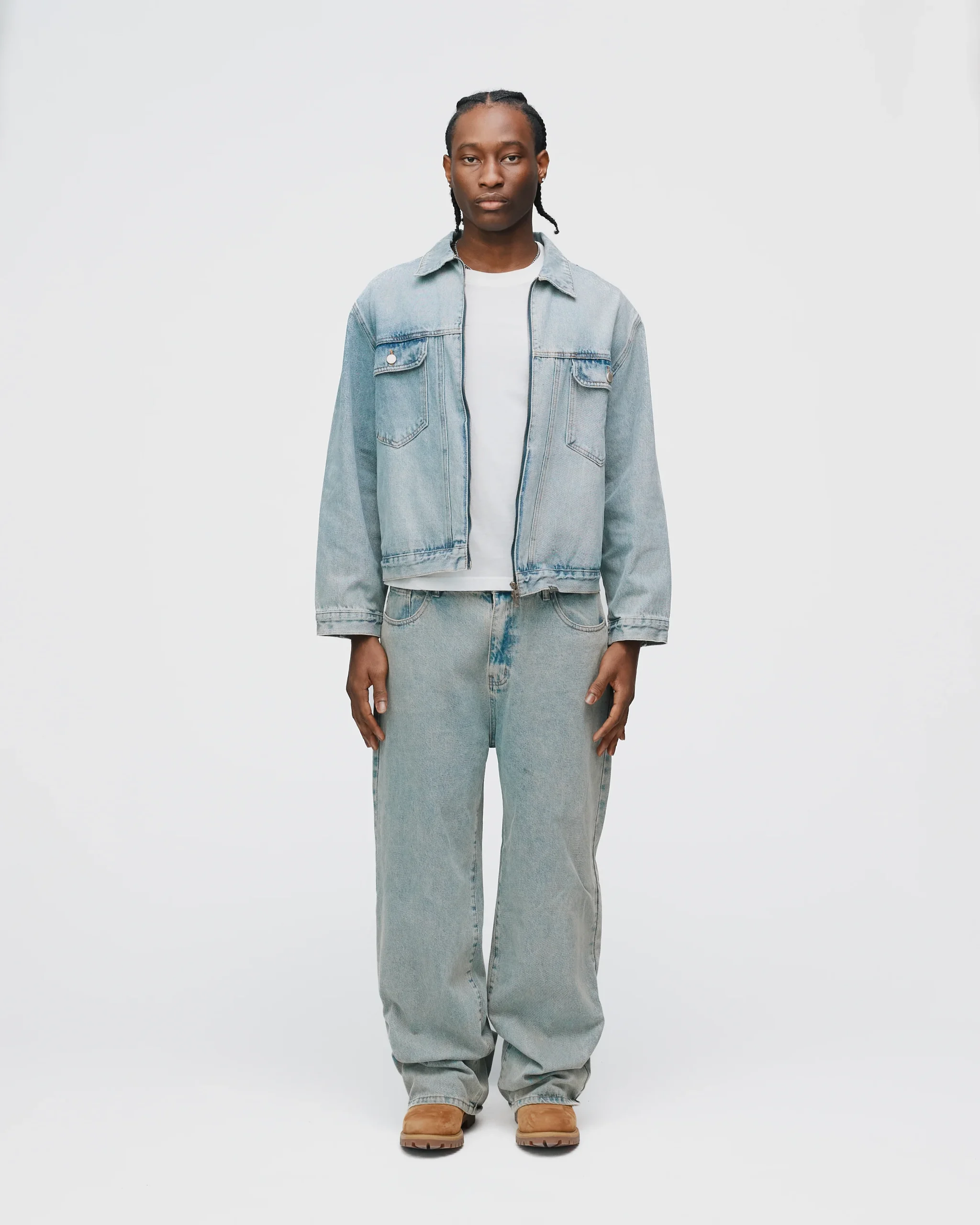 Baggy Denim Pants - Washed Blue