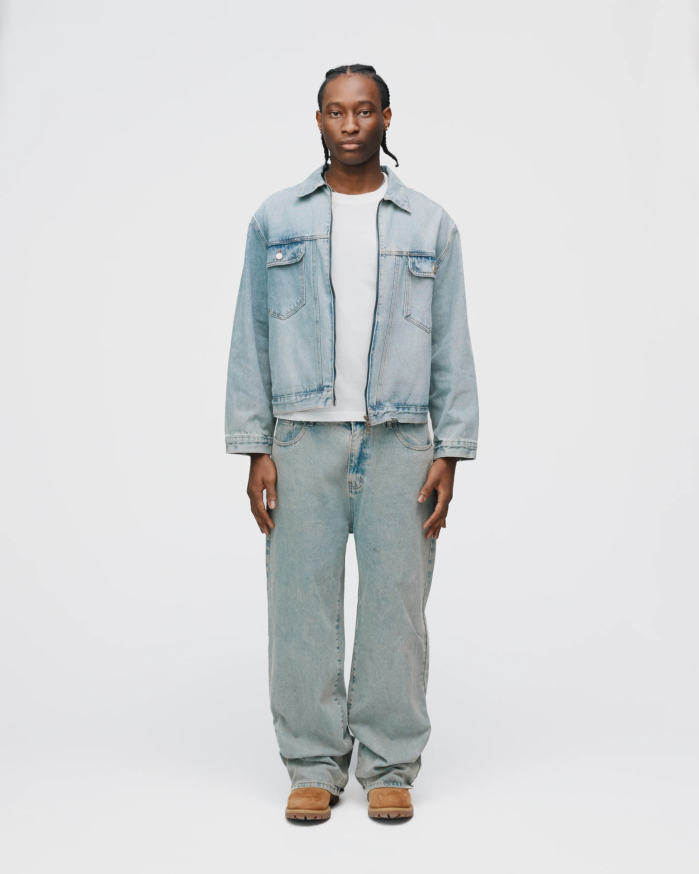 Baggy Denim Pants - Washed Blue