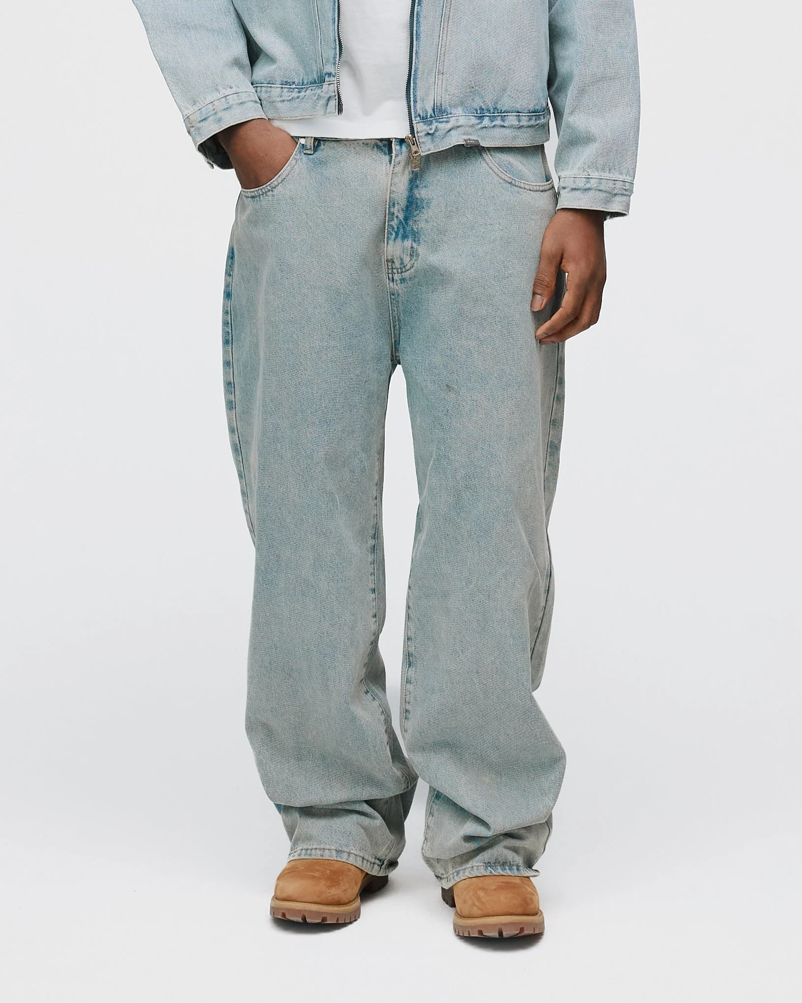 Baggy Denim Pants - Washed Blue