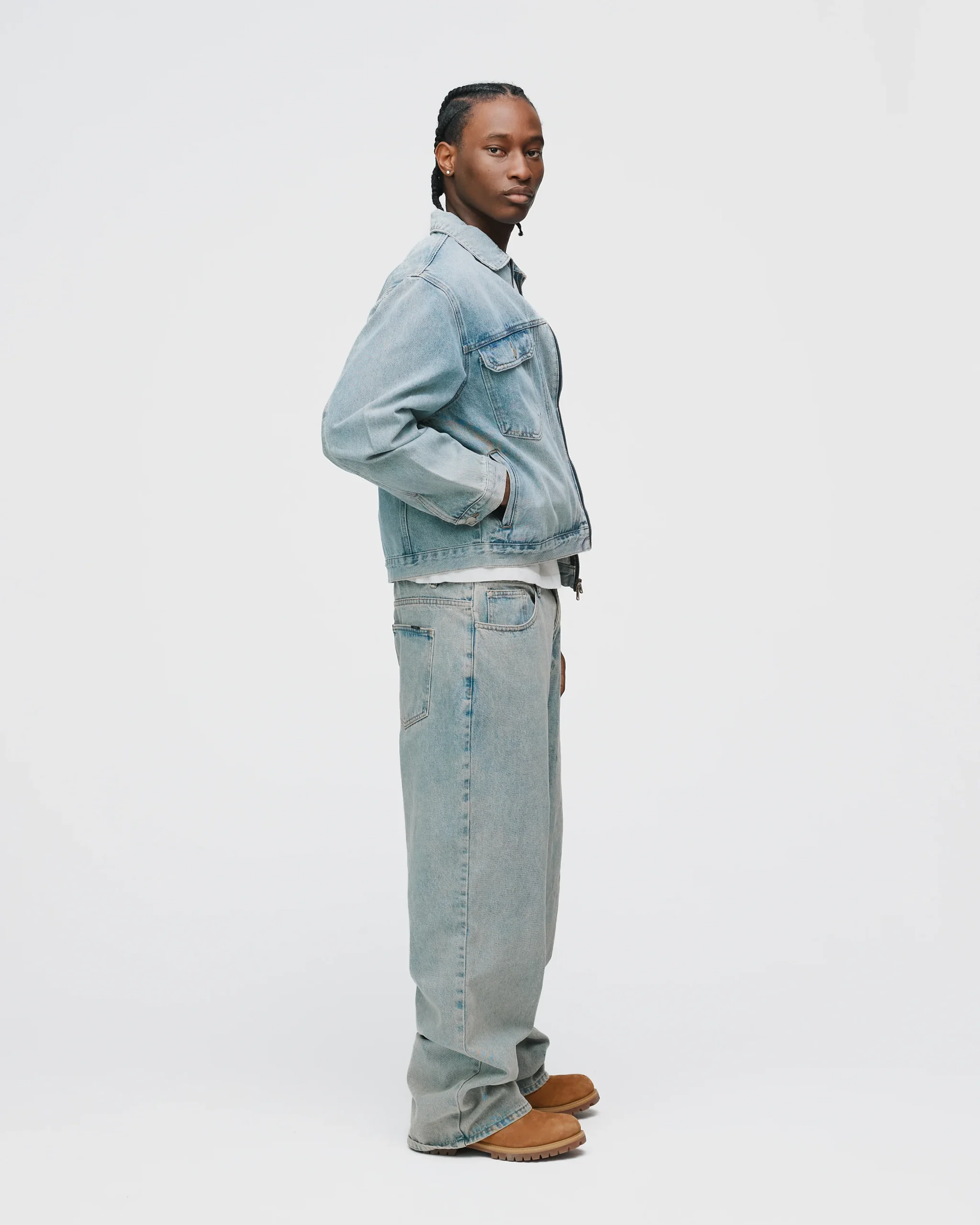 Baggy Denim Pants - Washed Blue