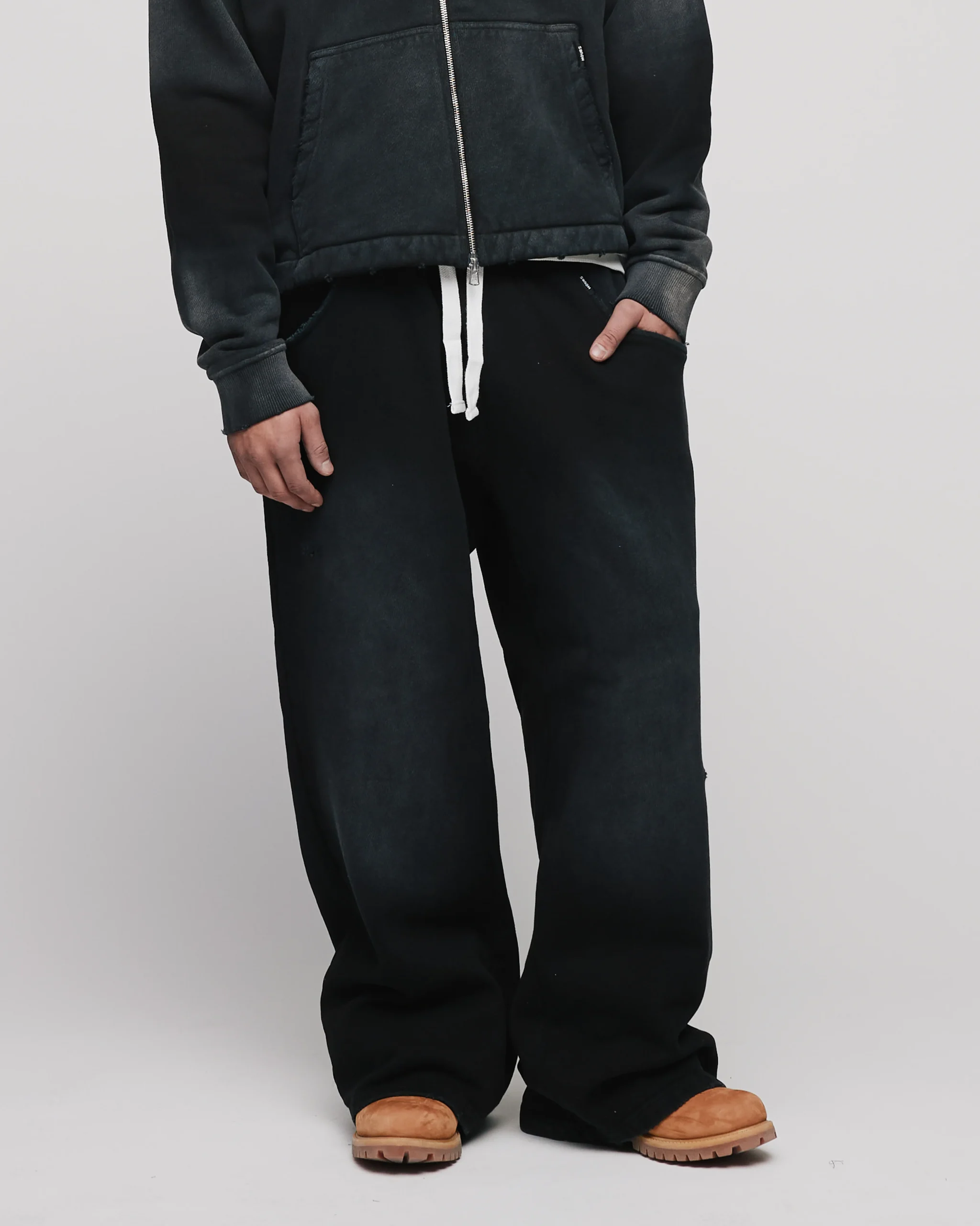 Baggy Sweatpants - Sunfaded Black
