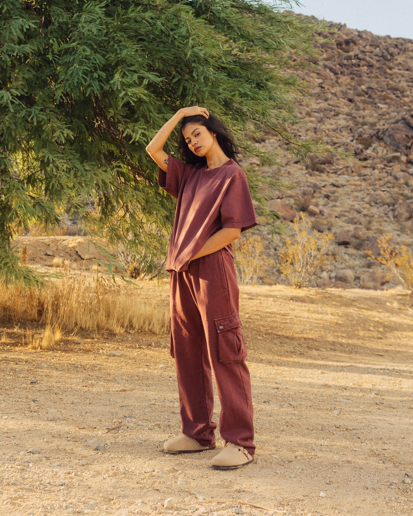 698-cargo-sweatpants-vintage-burgundy-4.jpg Cargo Sweatpants - Vintage Burgundy