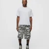 Baggy Cargo Shorts - White Camo