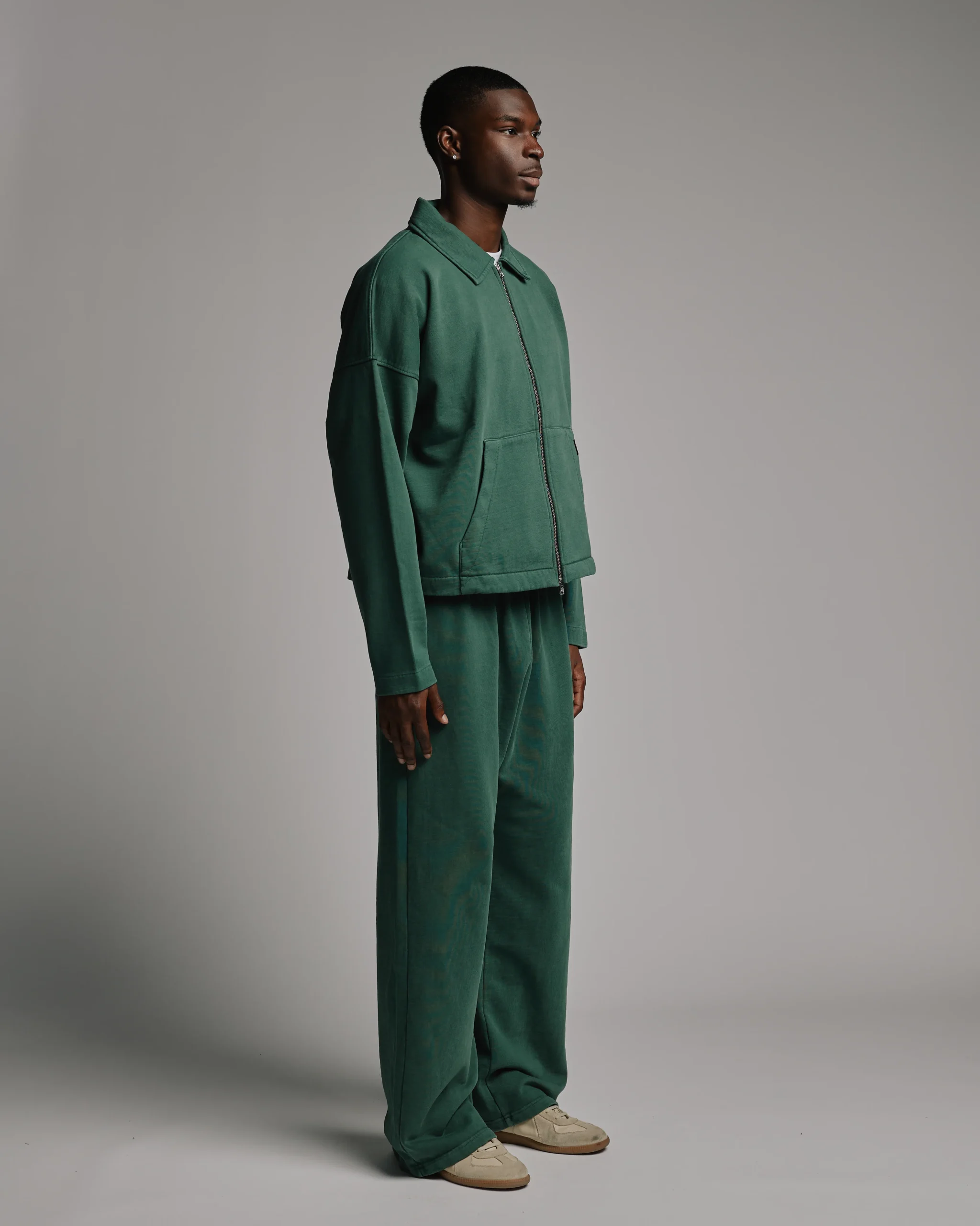 Collared Full Zip - Vintage Green