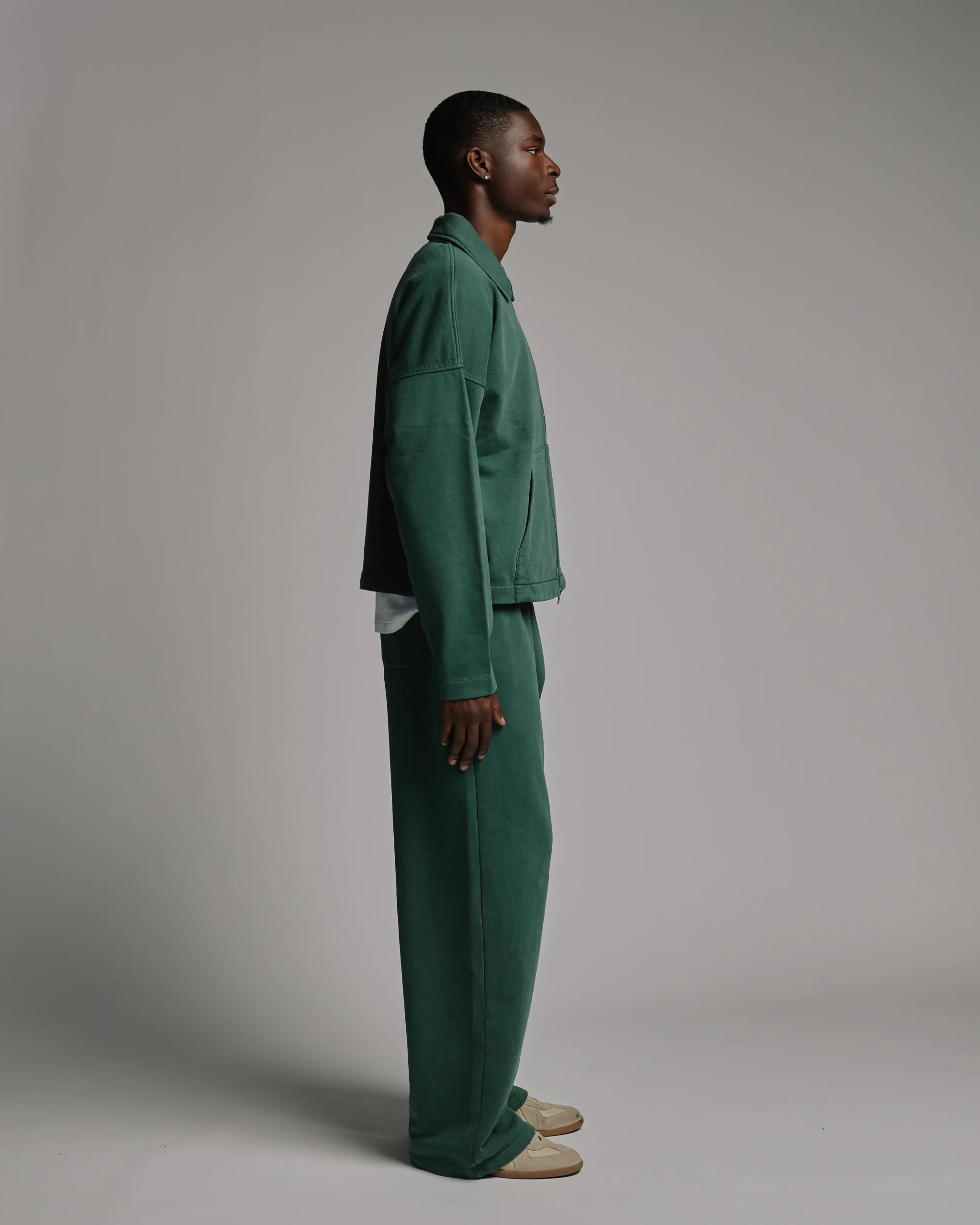 Collared Full Zip - Vintage Green