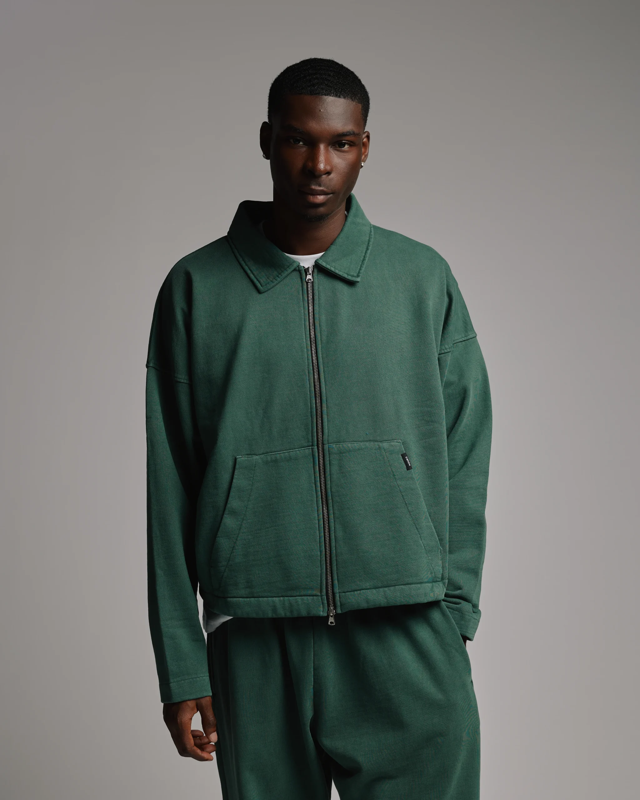 Collared Full Zip - Vintage Green