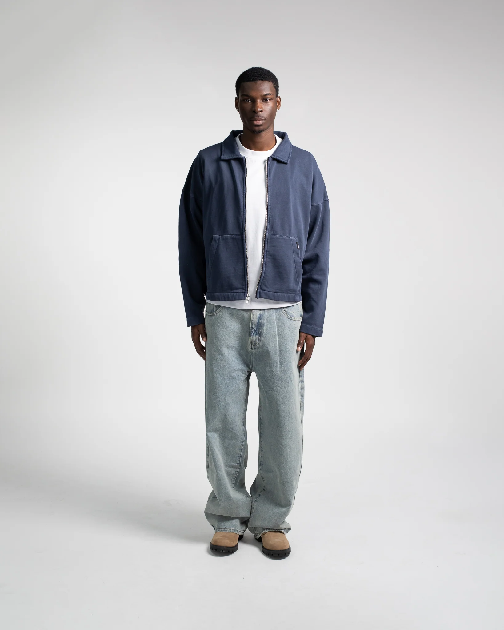 Collared Full Zip - Vintage Navy
