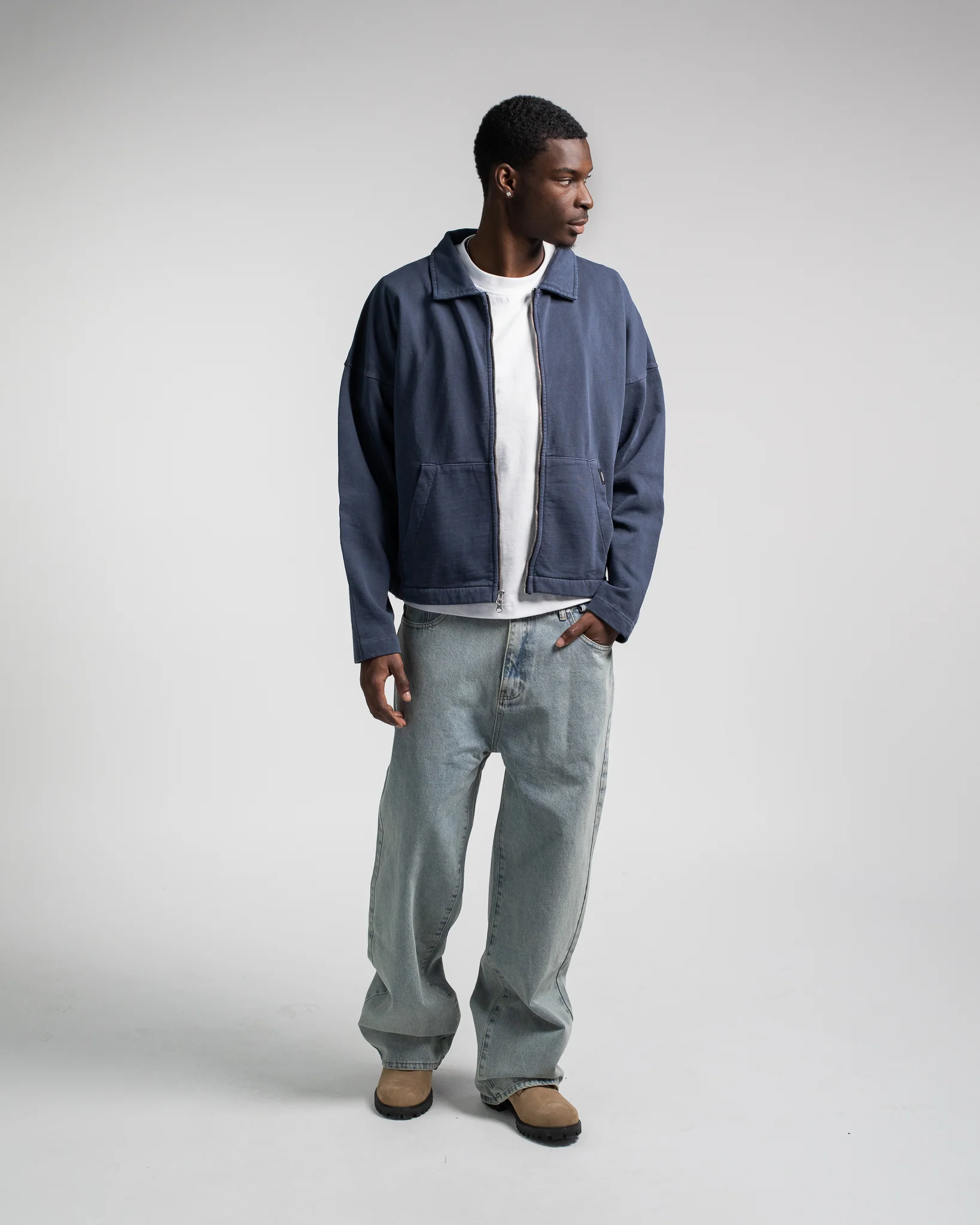 Collared Full Zip - Vintage Navy