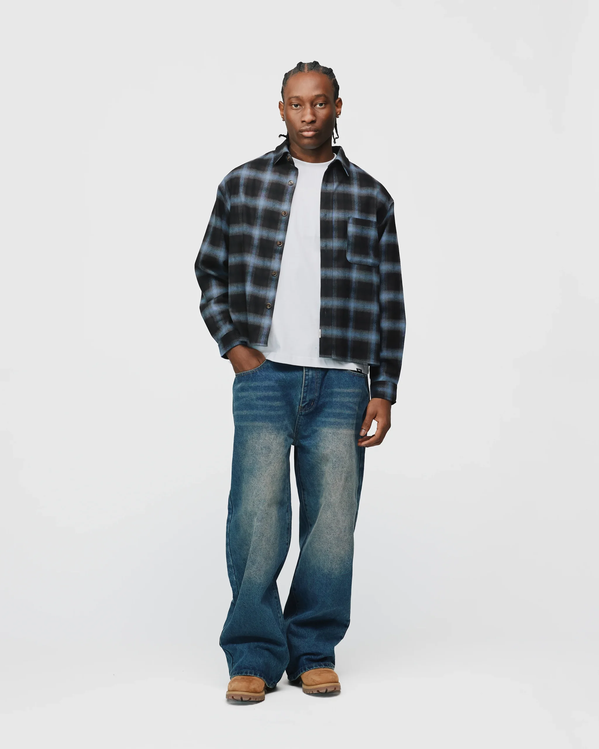Baggy Denim Pants - Mid Blue