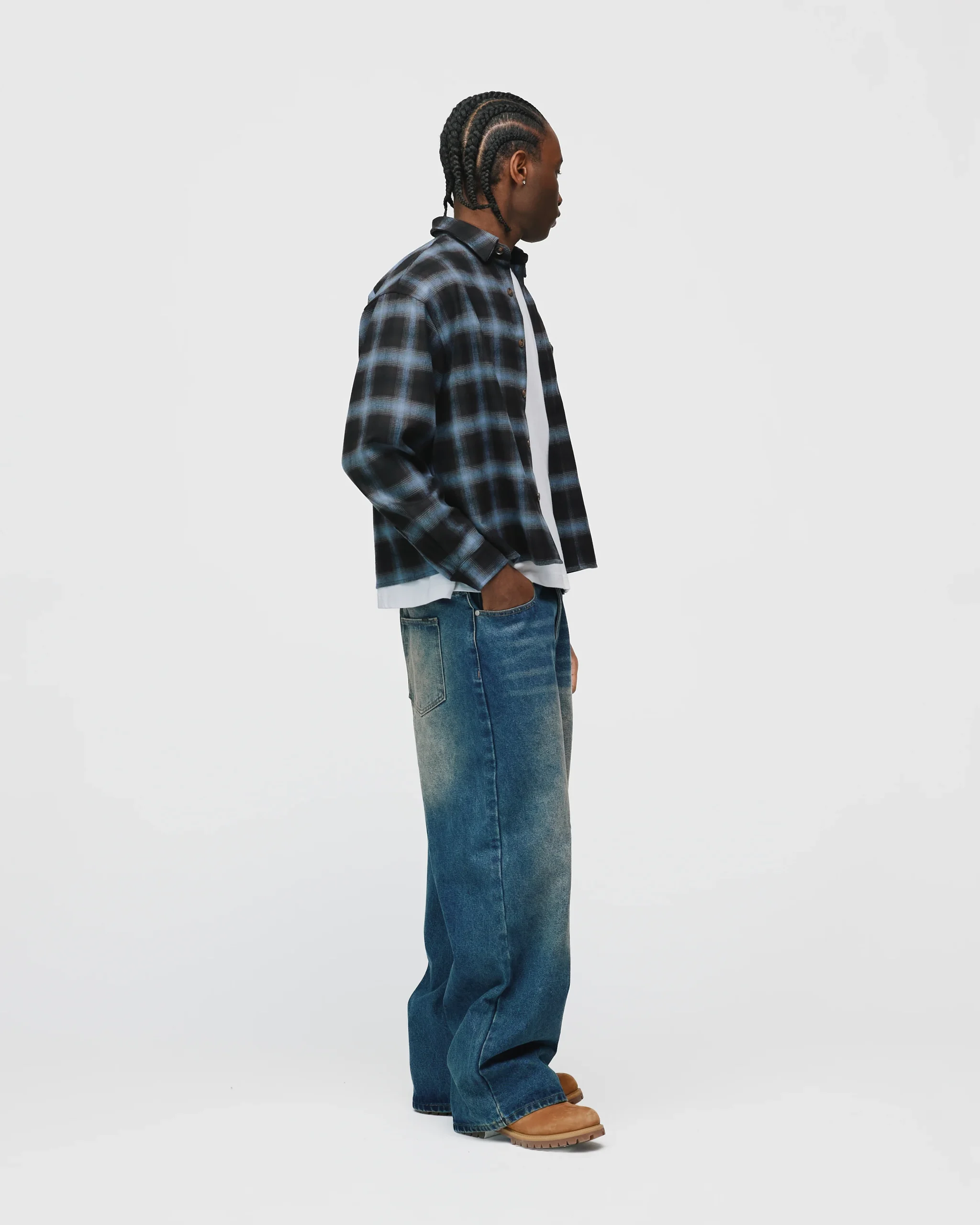 Baggy Denim Pants - Mid Blue